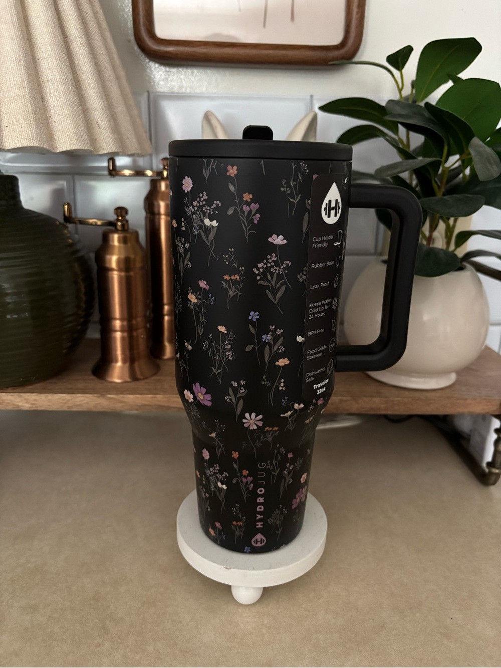 HYDROJUG 32oz Traveler Midnight Floral Design Limited Edition!